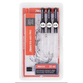 Tuschefüller mg1 College 3er-Set schwarze Tusche, 0.35/ 0.5/ 0.7 mm