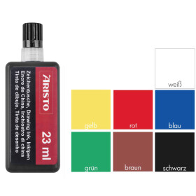 Zeichentusche 23 ml, hohe Deckkraft - 7 Farben