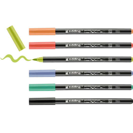 Porzellan-Pinselstift 4200 1 - 4 mm - 6er Set Vivid (Natur-) Farben sortiert