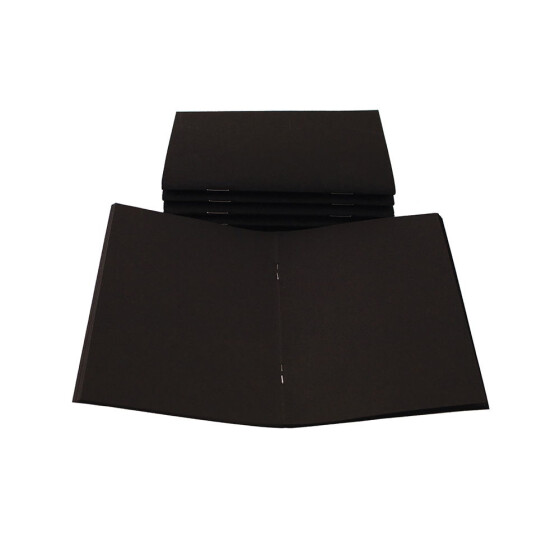 Skizzenheft A6 - 40 Blatt Starter-Buch mit schwarzem Papier 140 g/m² (ganz schwarz)
