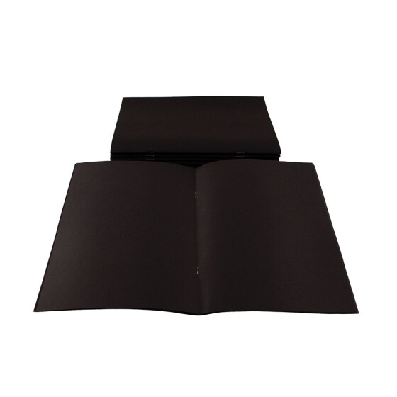 Skizzenheft A4 - 40 Blatt Starter-Buch mit schwarzem Papier 140 g/m² (ganz schwarz)