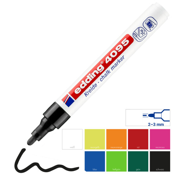 Kreidemarker 4095 Rundspitze 2-3 mm - 9 Farben