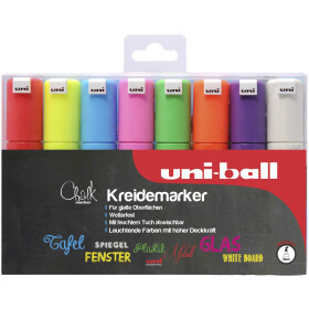 Kreide-Marker Uni Chalk PWE-8K, 8 mm - 8er Etui sortiert
