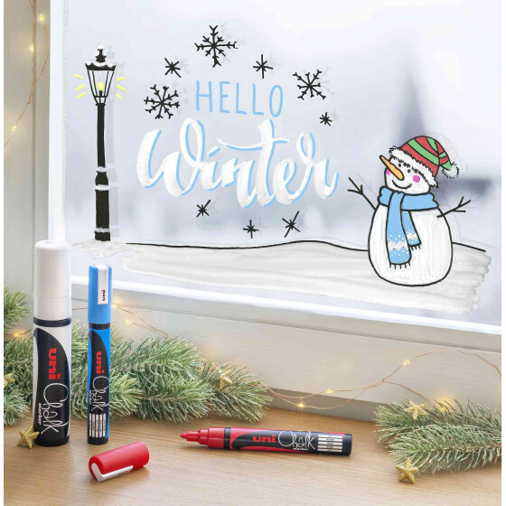 Kreide-Marker Uni Chalk PWE-8K, 8 mm - 11 Farben