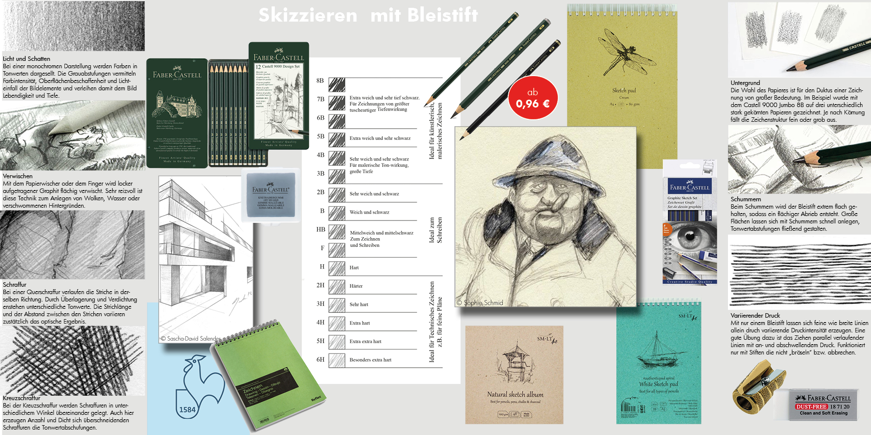 Skizzieren mit Bleistift und dem richtigen Papier